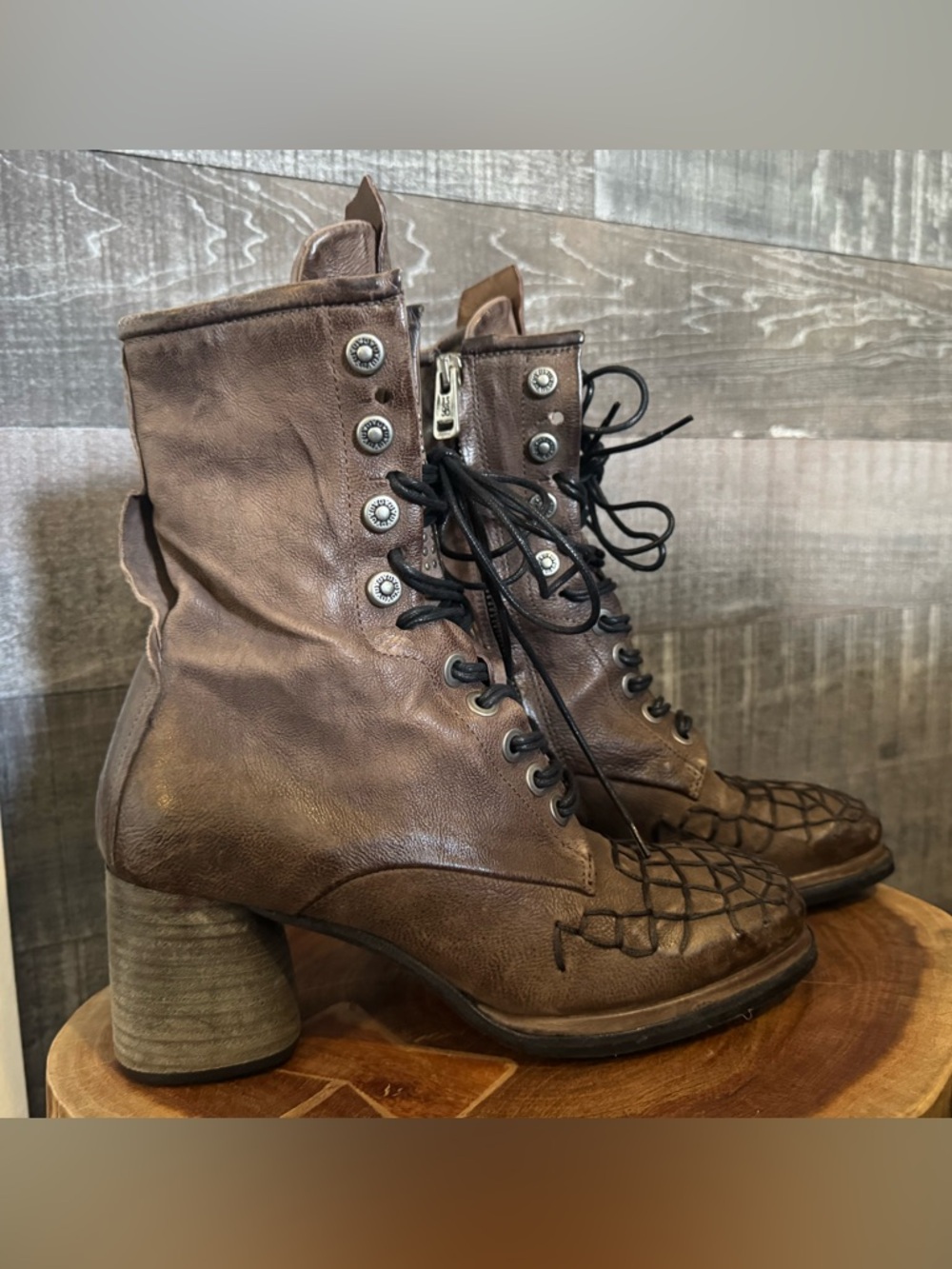 NEW A.S.98 37 UNIQUE STITCHED DETAIL VICTORIAN STYLE BOOT 6.5-7 US.